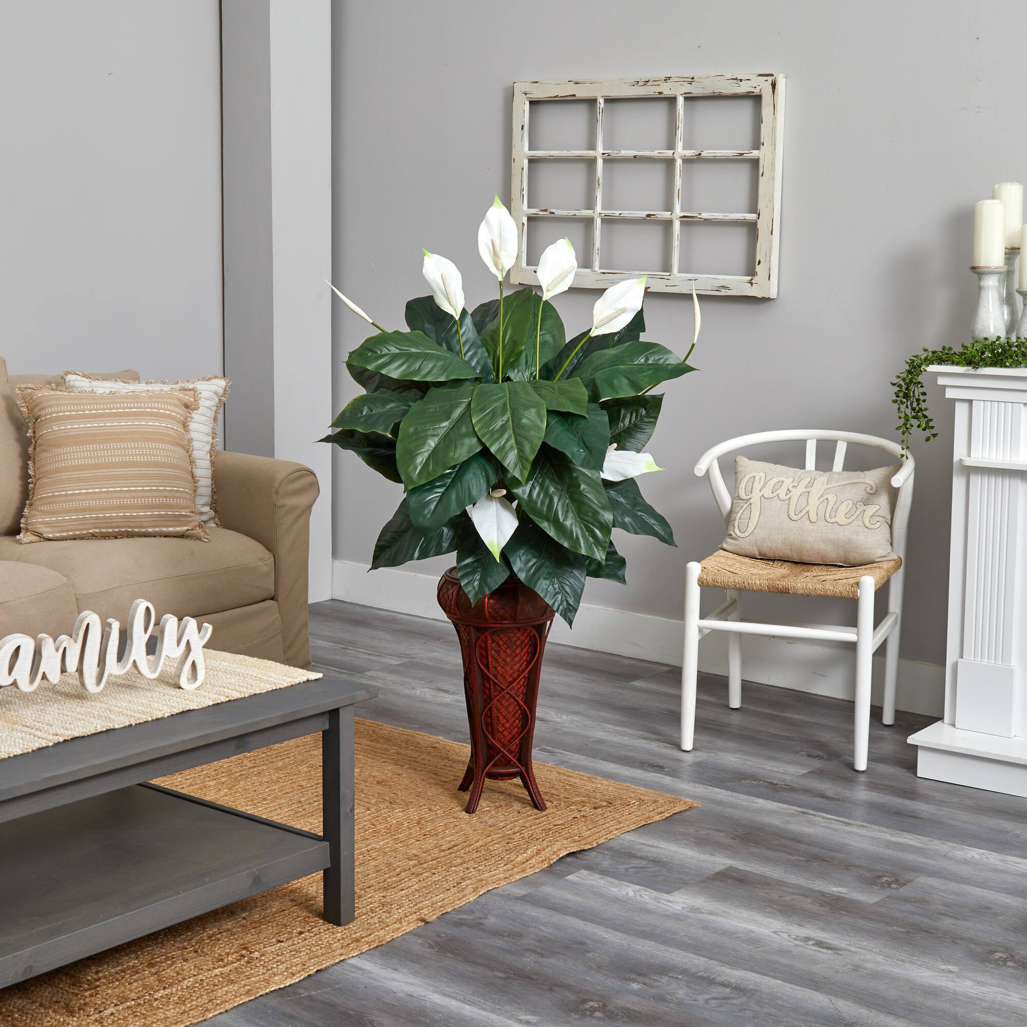 4.75ft. Peace Lily Plant in Stand